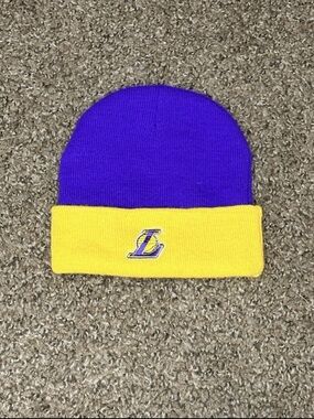 Reebok Purple and Yellow Knit Cuffed Beanie